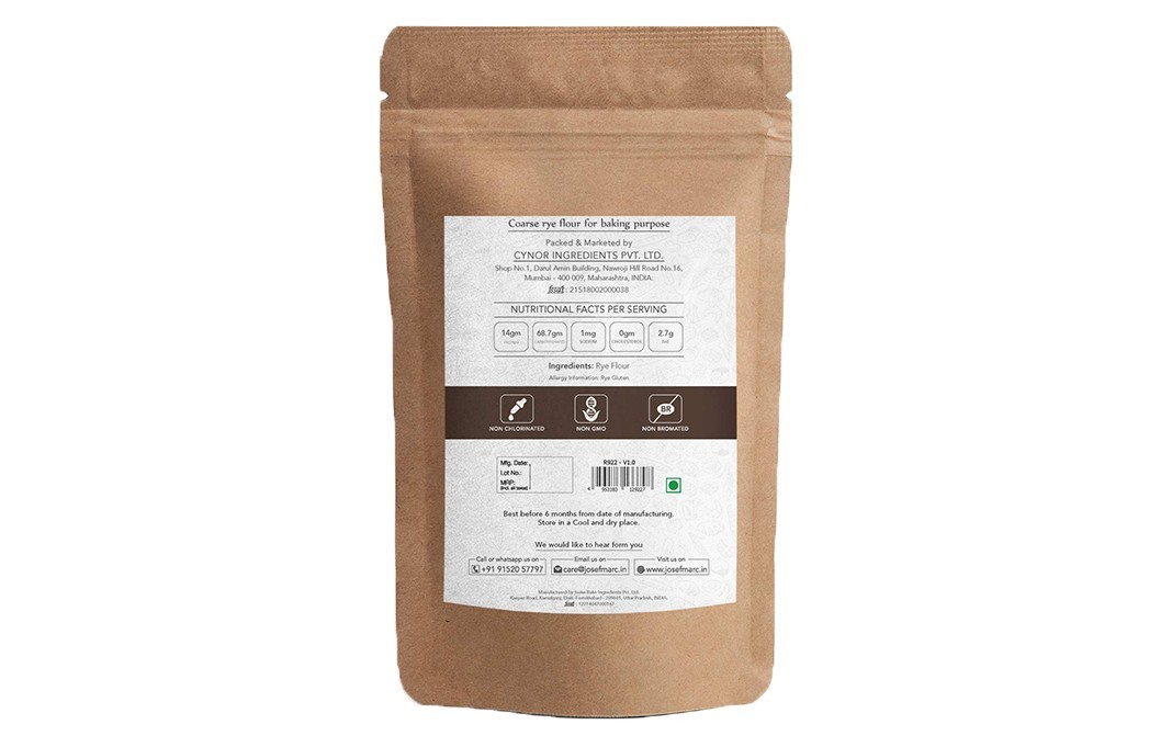 Josef Marc Coarse Rye Flour for baking purpose   Pack  1 kilogram